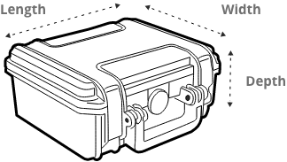 Peli Storm iM2200 Case Holds 14-21 DLT / LTO'S. Dimensions Diagram